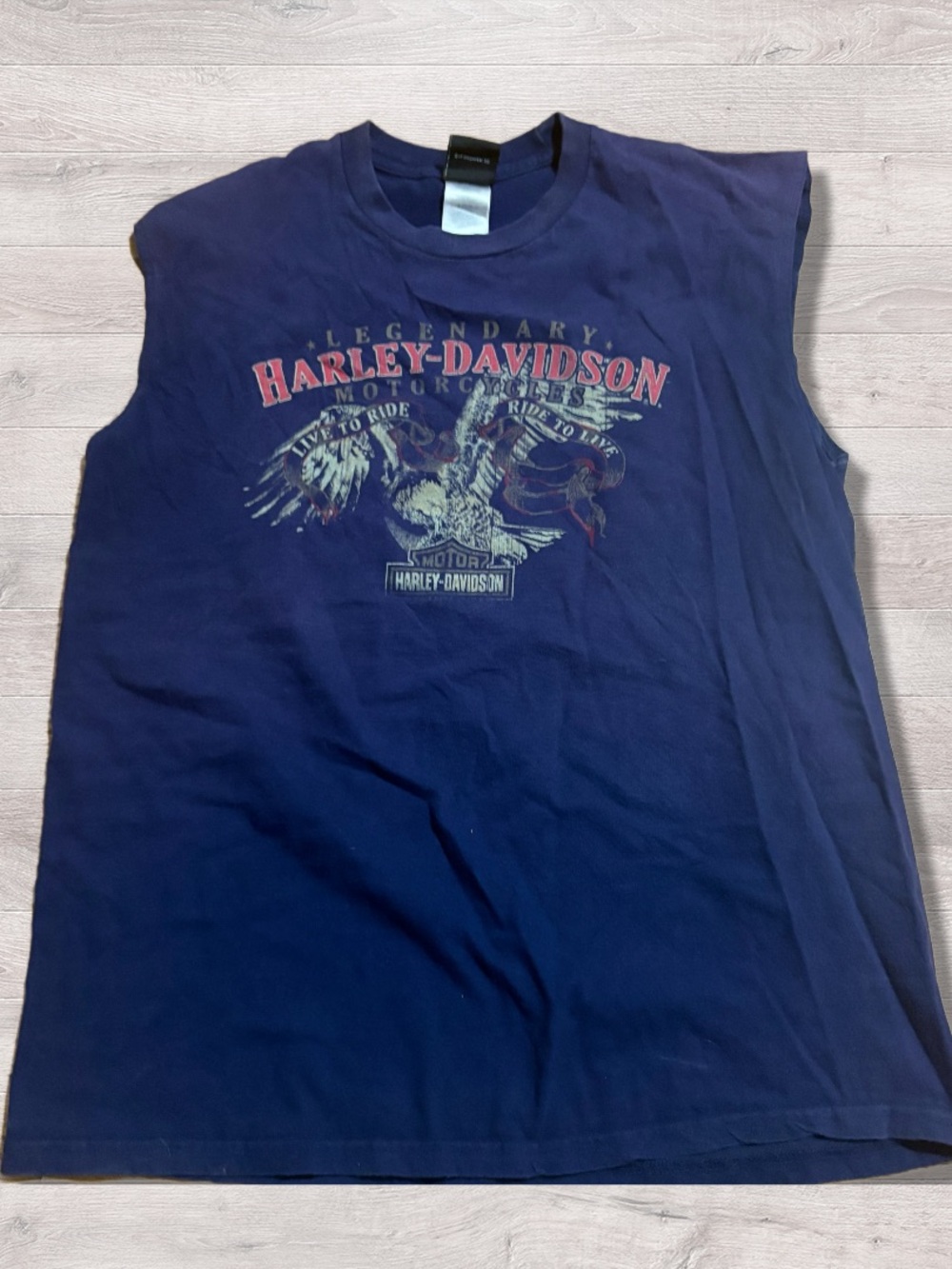 Vintage 90s Harley Davidson Motorcycles Wheeling WV Tank Top Double Sided XL